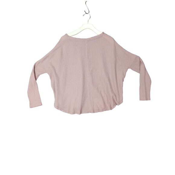 OUT FROM UNDER URBAN O Womens JoJo Waffle Knit Top SZ S Mauve Slouchy Oversize - Picture 3 of 10